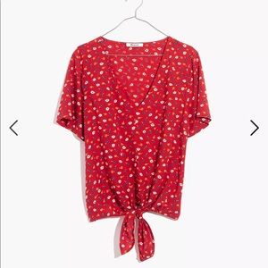 Madewell Novel Tie-Front Top in Prairie Posies